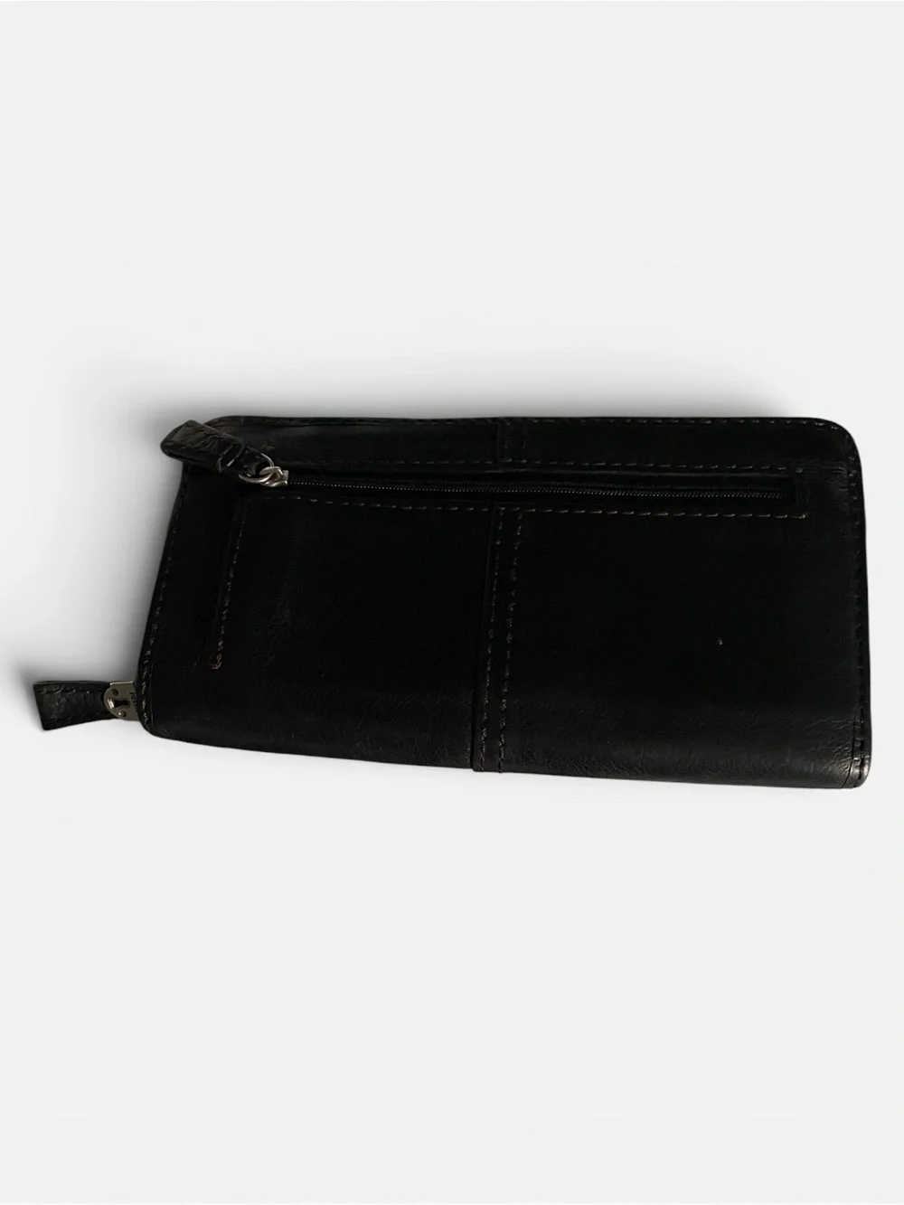 Fossil Black Leather Zip Wallet